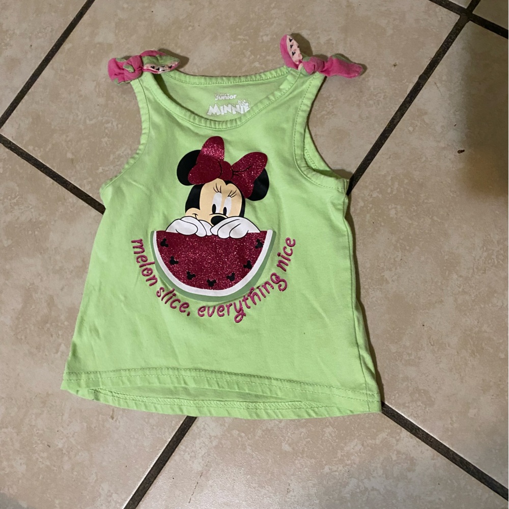 Mouse Green Tank Top with Glitter Watermelon